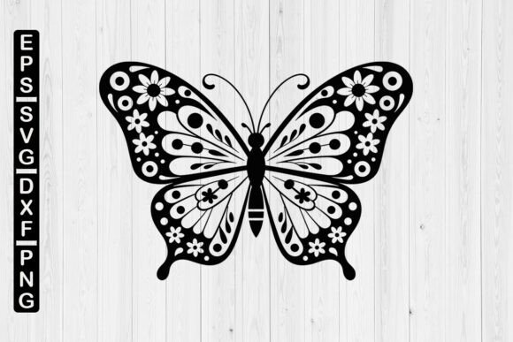 Butterfly with Flowers Svg