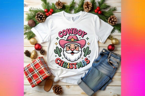Cowboy Santa T-Shirt Design Graphics