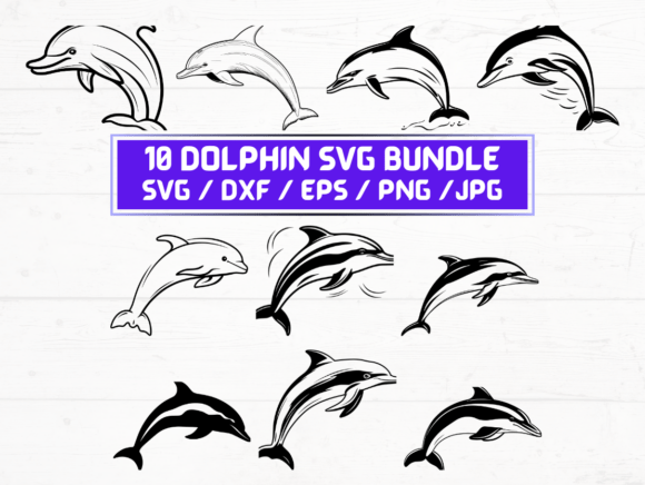 Dolphin Laser Engraving Cut Files Graphics for Crafts
