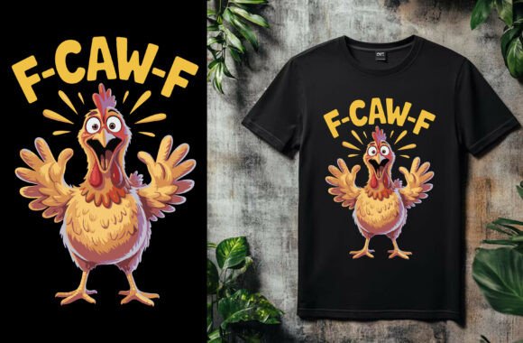 F-Caw-F Chicken Funny PNG Graphics for T-Shirt Designs