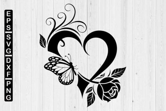 Floral Heart Svg Graphics for Crafts