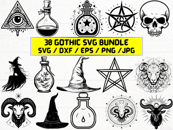 Gothic Stencil Graphics for Crafts