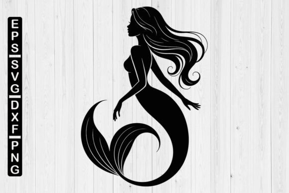 Mermaid Silhouettes Svg for Graphic Design and Crafts