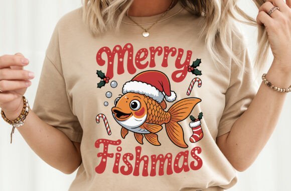 Merry Fishmas: Funny Fishing Christmas Graphics for T-Shirt Designs