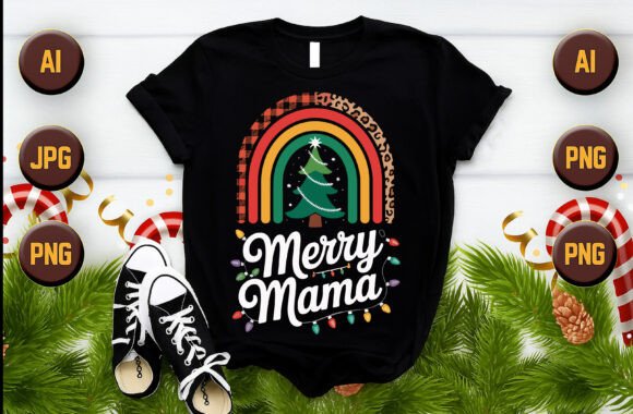 Merry Mama Oversized T-Shirt Graphics