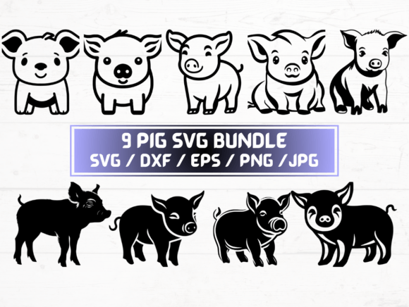 Pig Graphics for Crafts and Web Design