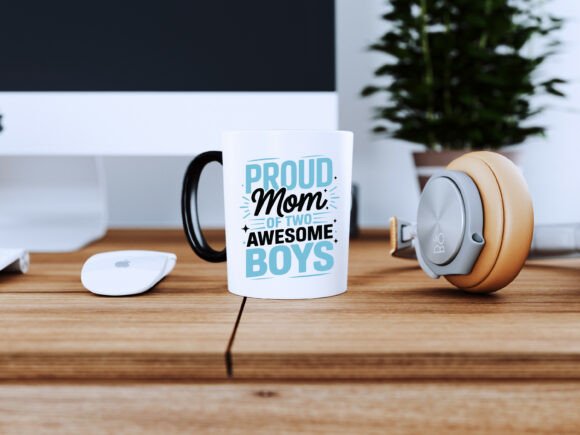 Proud Mom of Two Awesome Boys Graphics