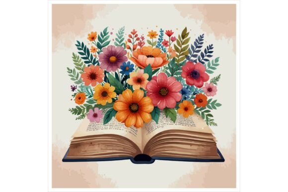 Seamless Floral Book Background Graphics