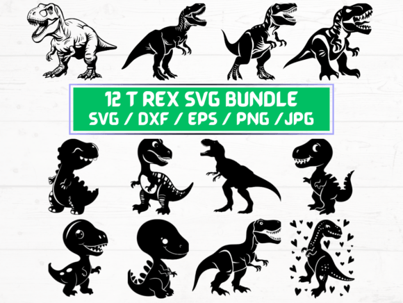 T Rex Laser Engraving Cut Files Graphics for Crafts